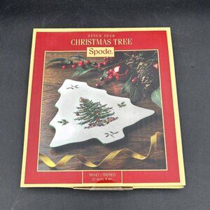 Spode Christmas Tree Ceramic Trinket Dish Plate Holiday New In Box